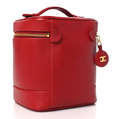 Chanel Caviar Vanity Cosmetic Case Red 3 of 13