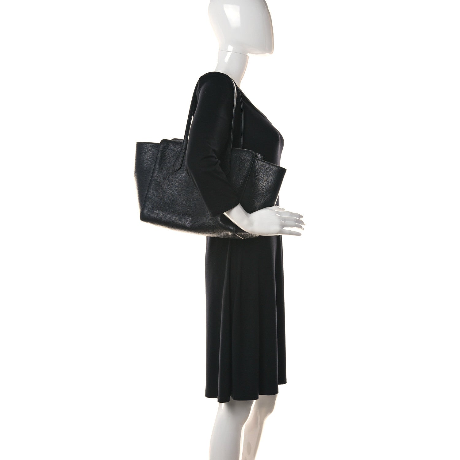Gucci Pebbled Calfskin Small Swing Tote Black 2 of 11