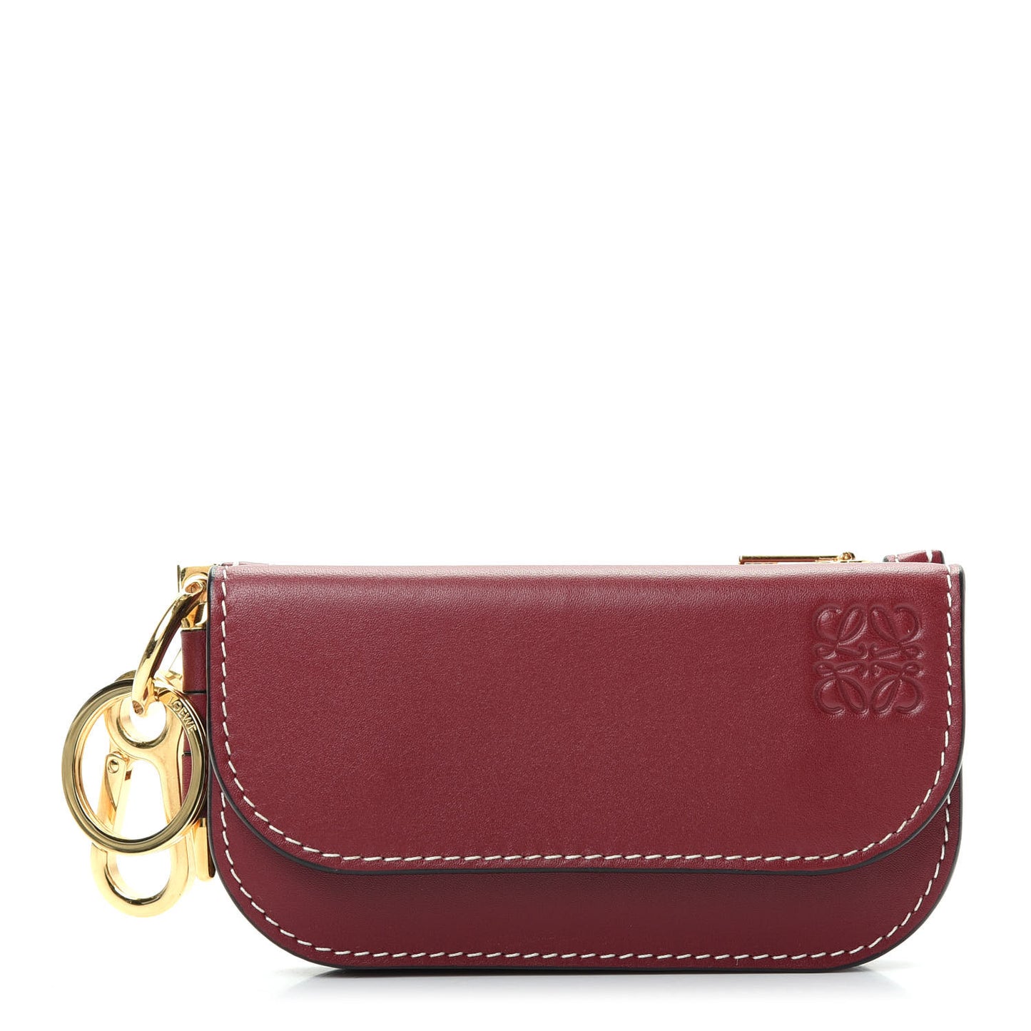 Smooth Calfskin Mini Gate Wallet Wine