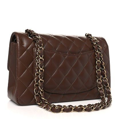 Chanel Lambskin Quilted Small Double Flap Dark Brown 3 of 10