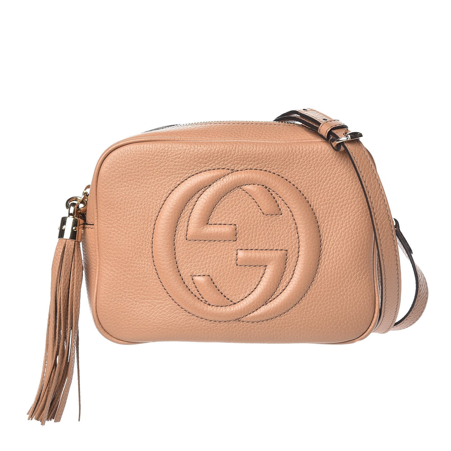Pebbled Calfskin Small Soho Disco Bag Camelia