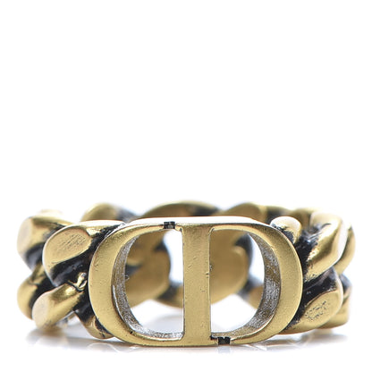 Christian Dior Metal Montaigne 30 Chain Ring Antique Gold 1 of 6