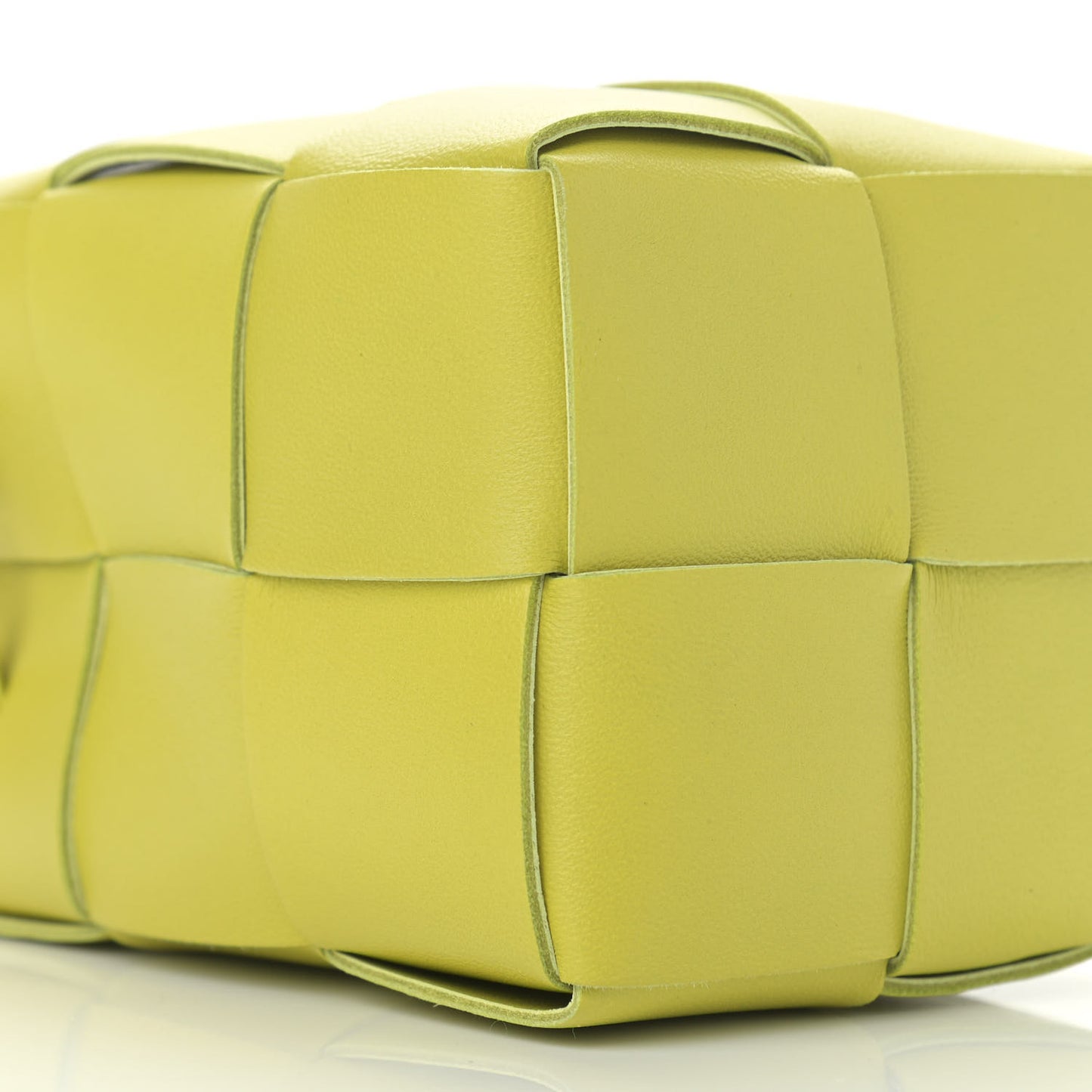 Nappa Maxi Intrecciato Mini Cassette Bucket Bag Kiwi