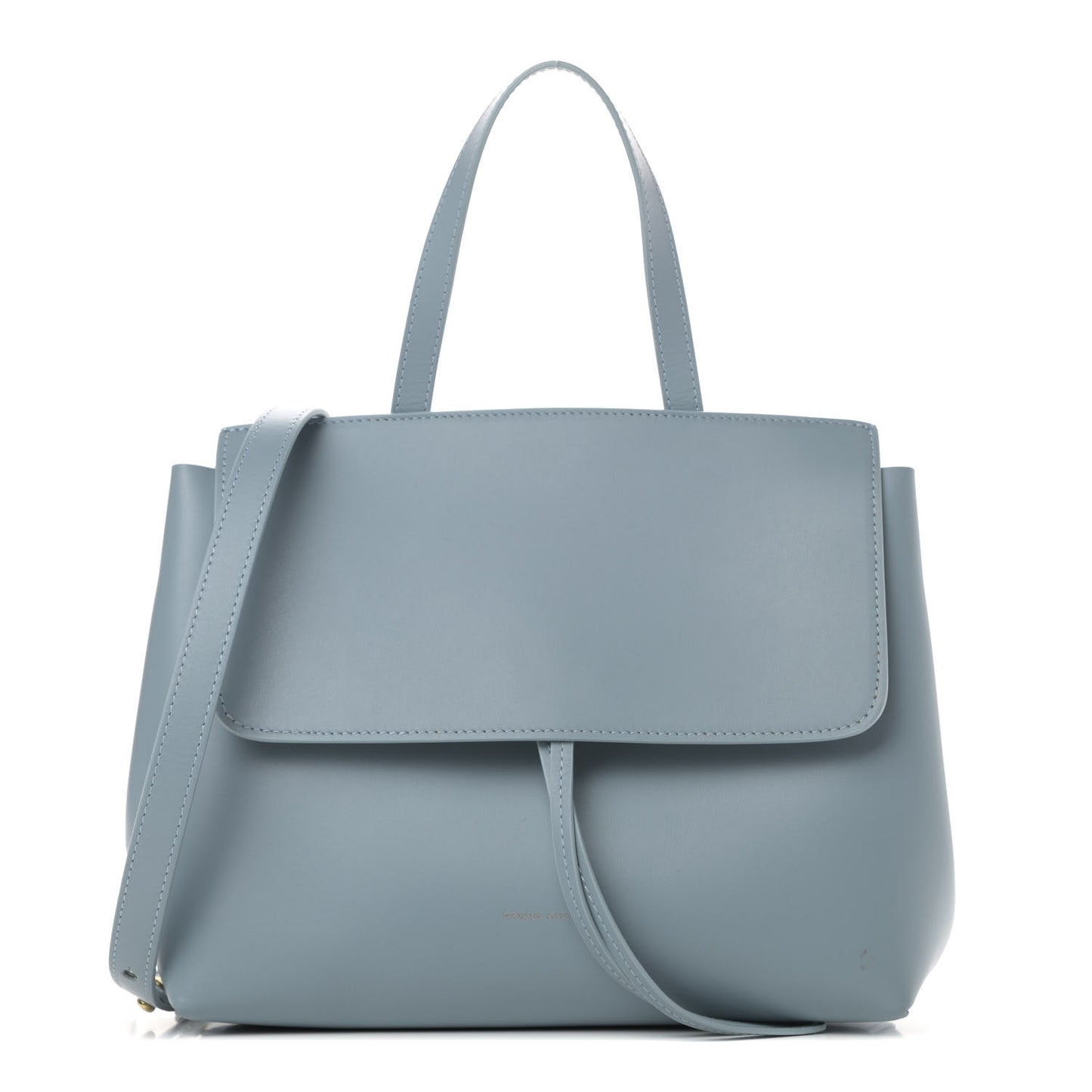 Calfskin Mini Lady Bag Grey Blue