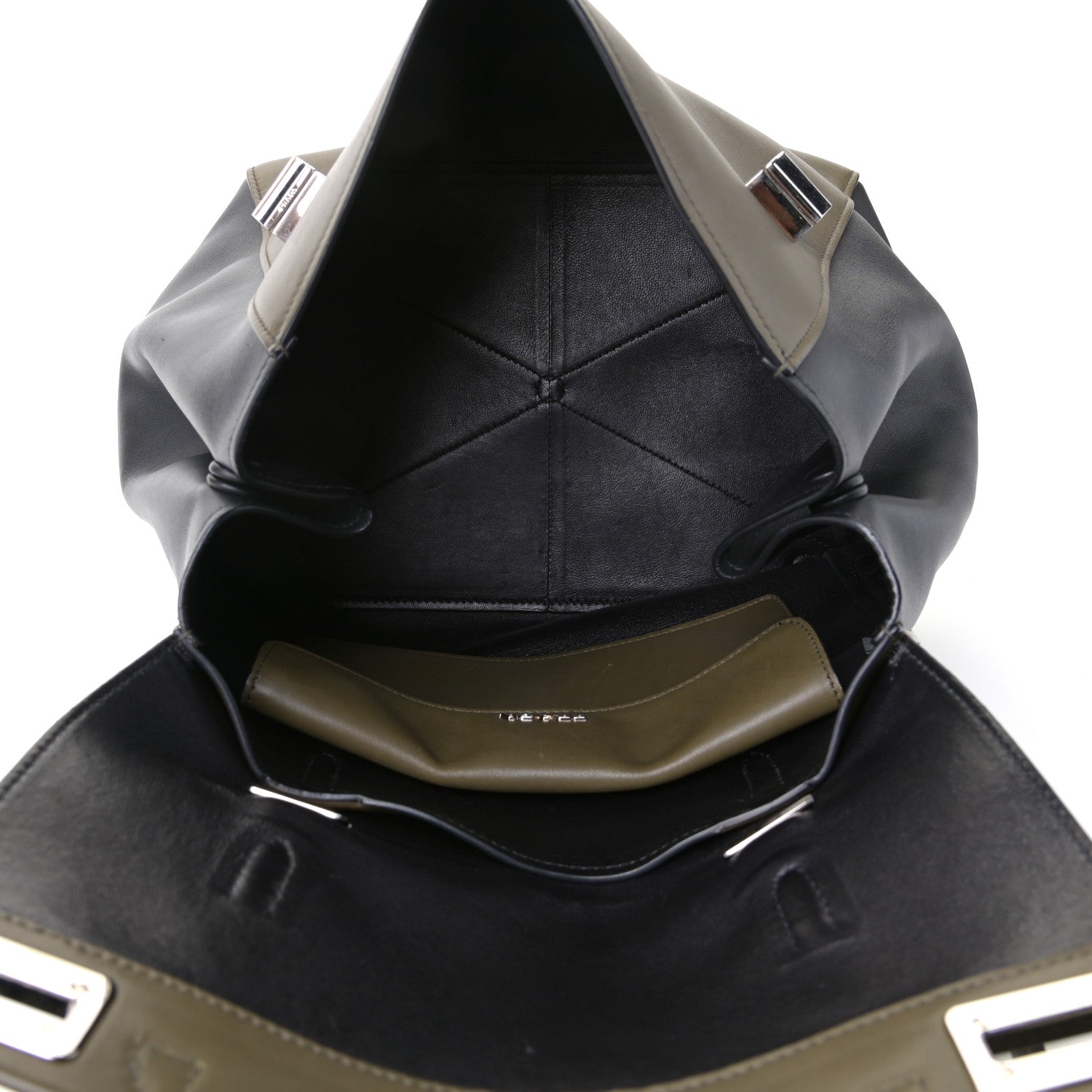 Prada City Calfskin Convertible Top Handle Tote Militare Green Black 4 of 10
