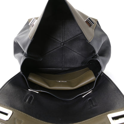 Prada City Calfskin Convertible Top Handle Tote Militare Green Black 4 of 10