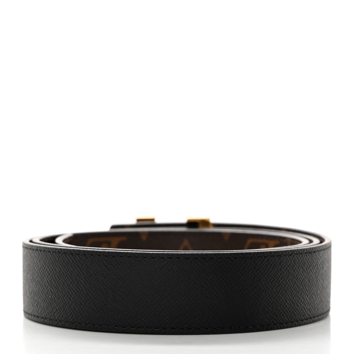 Louis Vuitton Calfskin Monogram 30mm LV Initiales Reversible Belt 90/36 Black 3 of 9