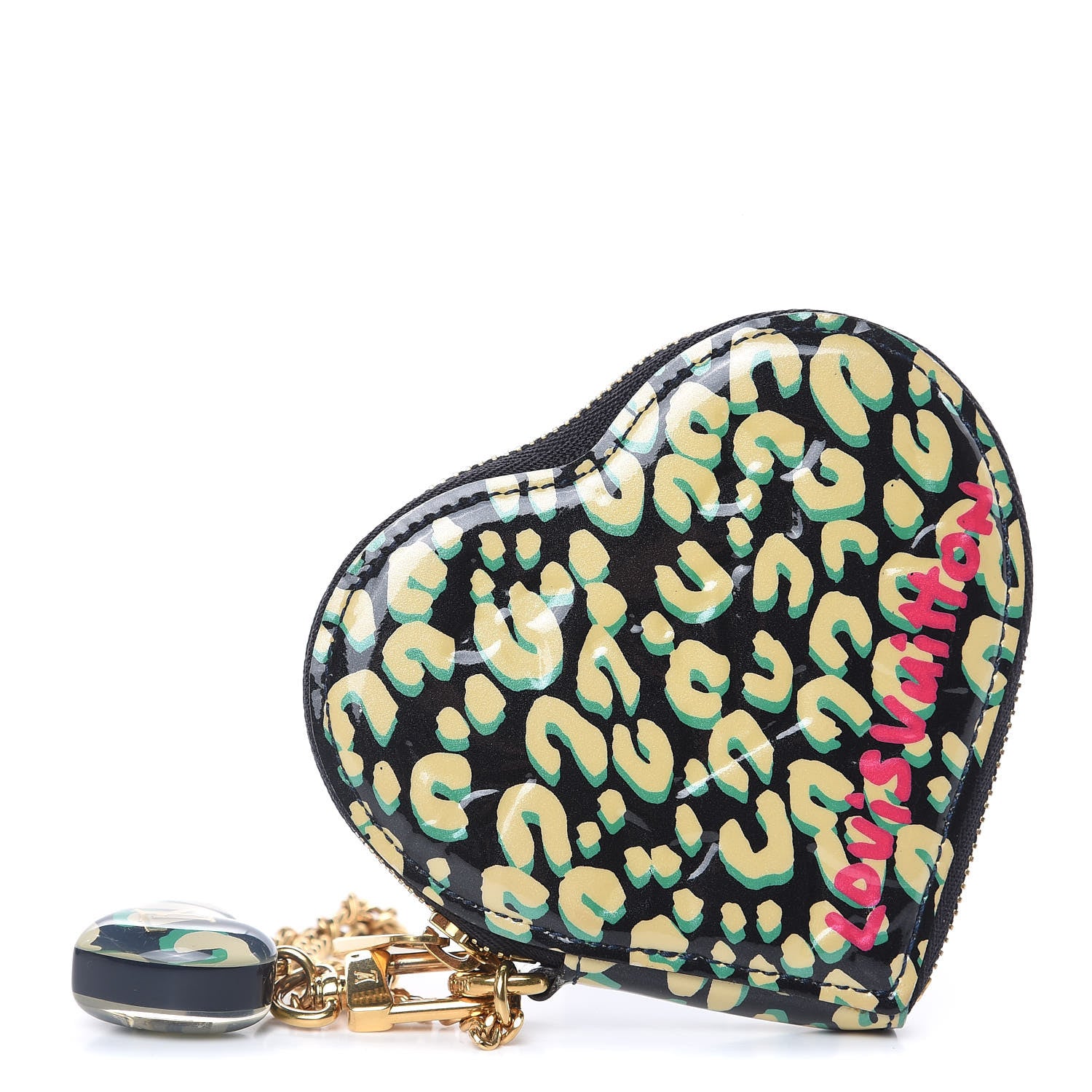 Louis Vuitton Vernis Leopard Coeur Heart Coin Purse Blue Infini 1 of 6
