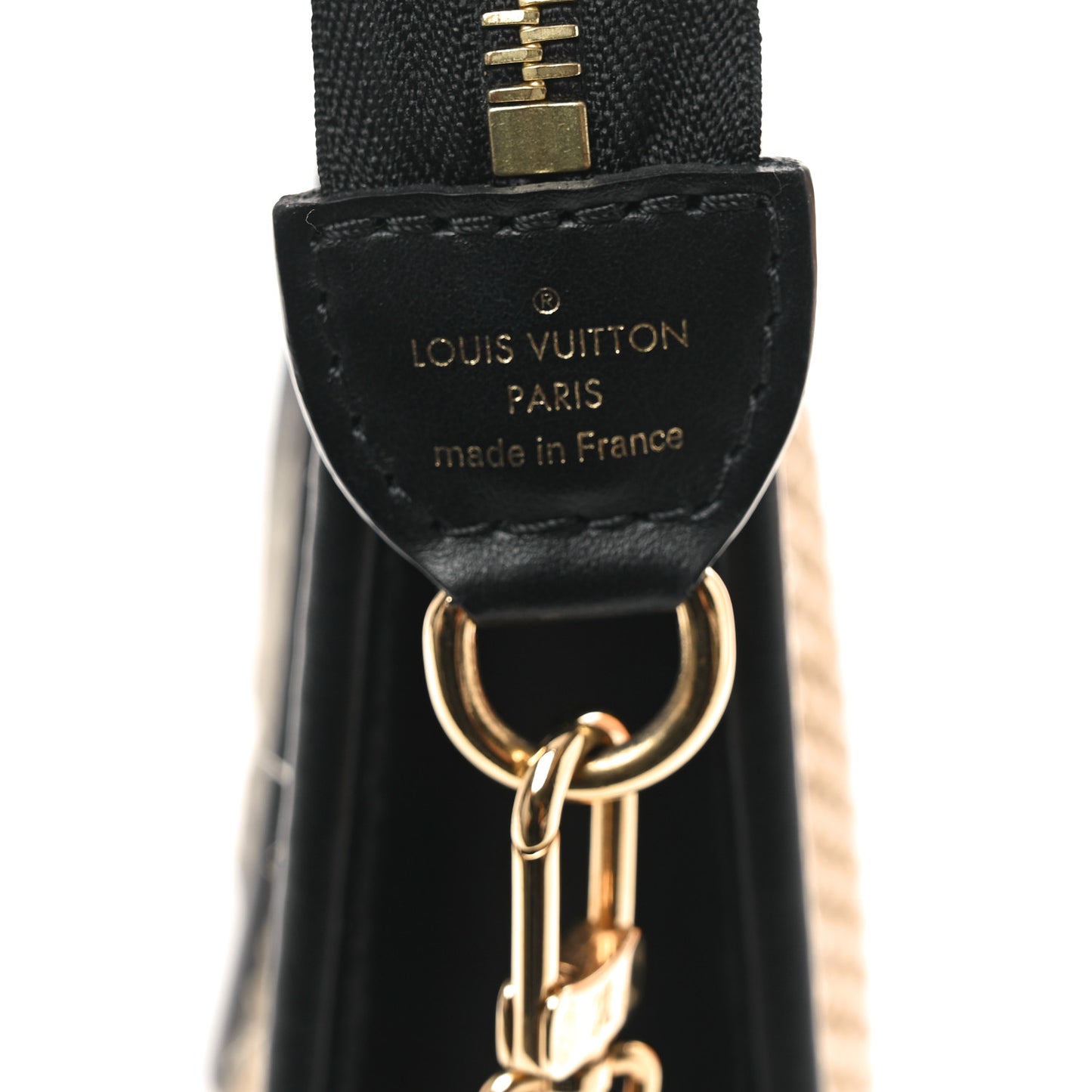 Raffia Calfskin Monogram Giant Pouch