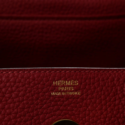 Hermes Taurillon Clemence Lindy 30 Rouge Grenat 6 of 13
