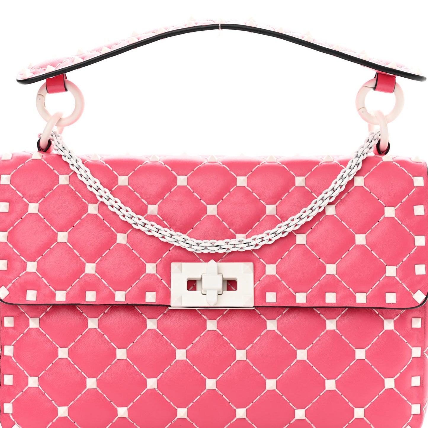 Lambskin Medium Free Rockstud Spike Shoulder Bag Shadow Pink