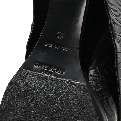 Givenchy Calfskin Embossed Cowboy Shark Lock High Boots  40 Black 6 of 6