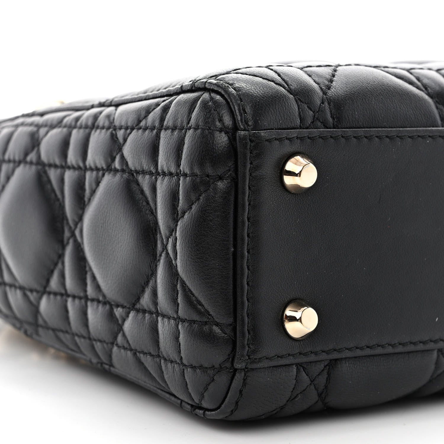 Christian Dior Lambskin Cannage Mini Lady Dior Black 9 of 13