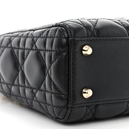 Christian Dior Lambskin Cannage Mini Lady Dior Black 9 of 13