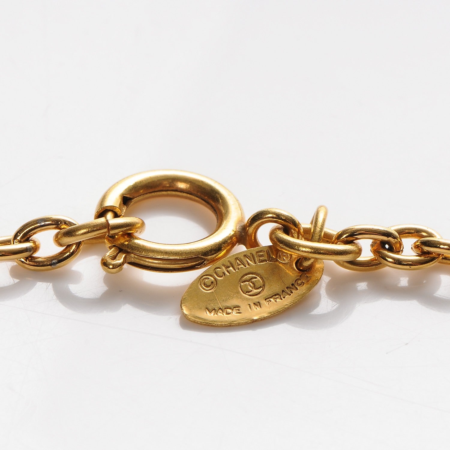 Chanel Sunburst Cutout CC Necklace Gold 4 of 4