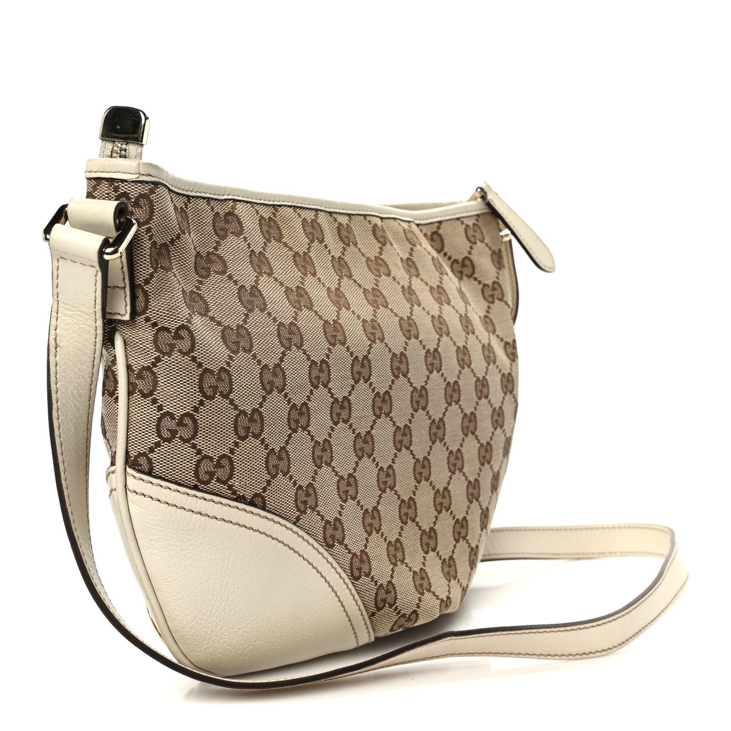 Monogram Medium New Britt Half Moon Hobo White