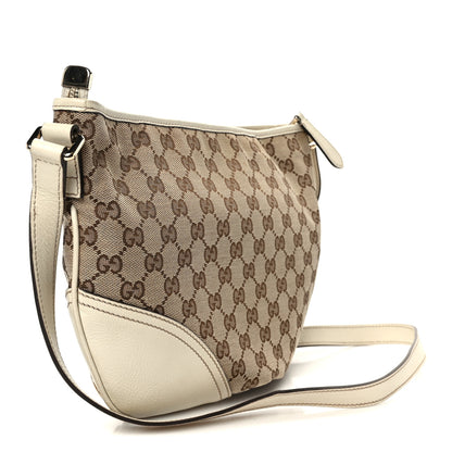 Gucci Monogram Medium New Britt Half Moon Hobo White 3 of 10