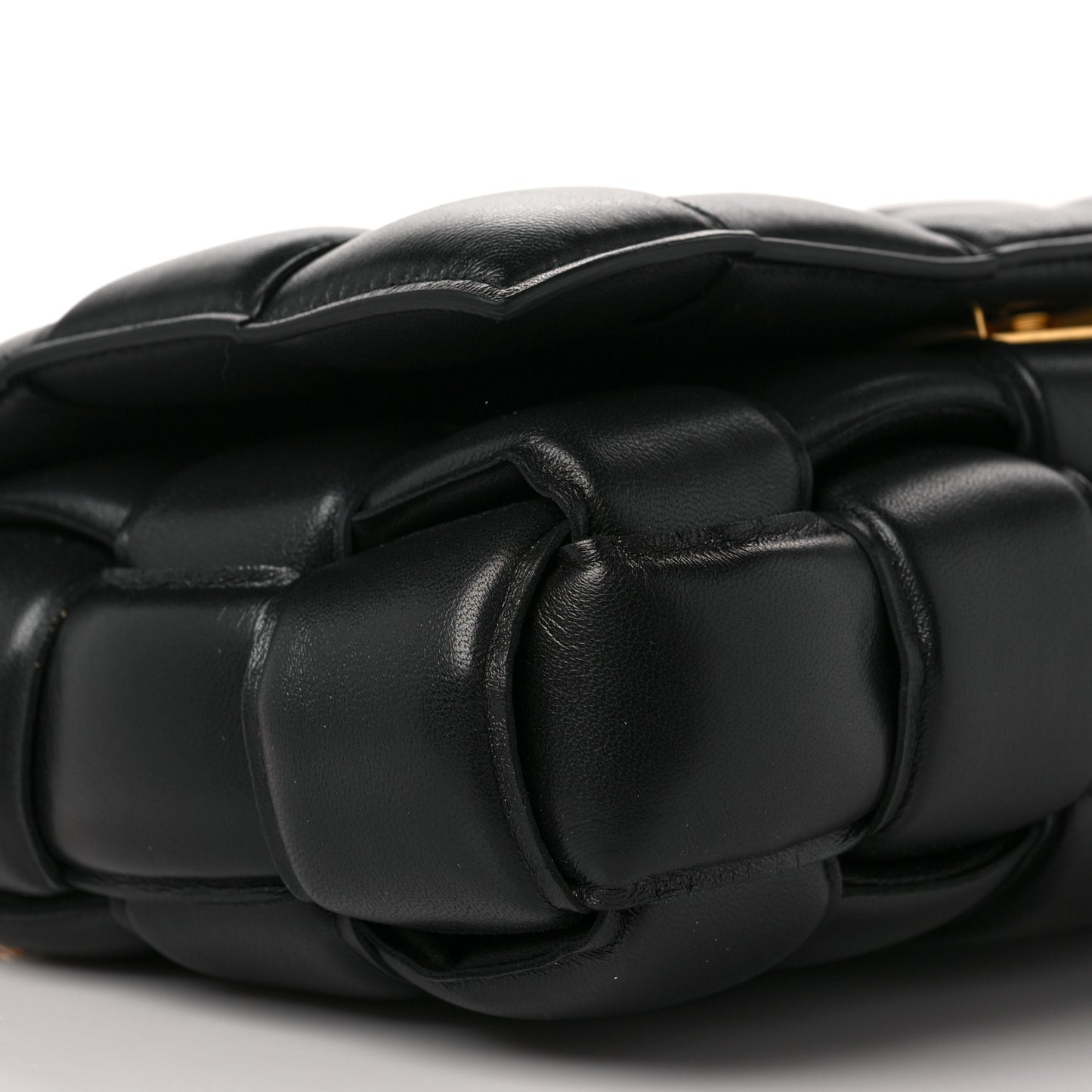 Lambskin Maxi Intreccio Padded Chain Cassette Crossbody Bag Black