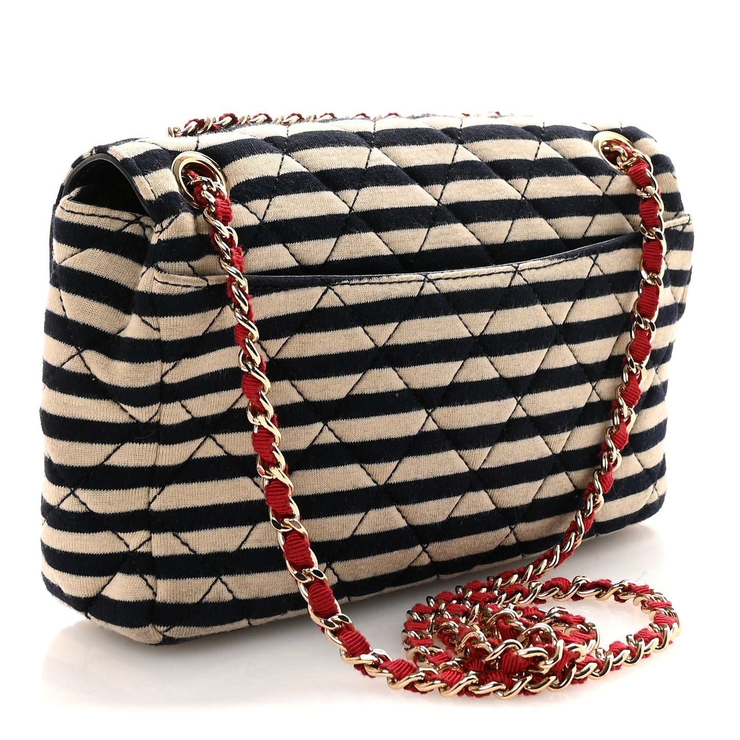 Jersey Quilted Small Coco Sailor Flap Black White