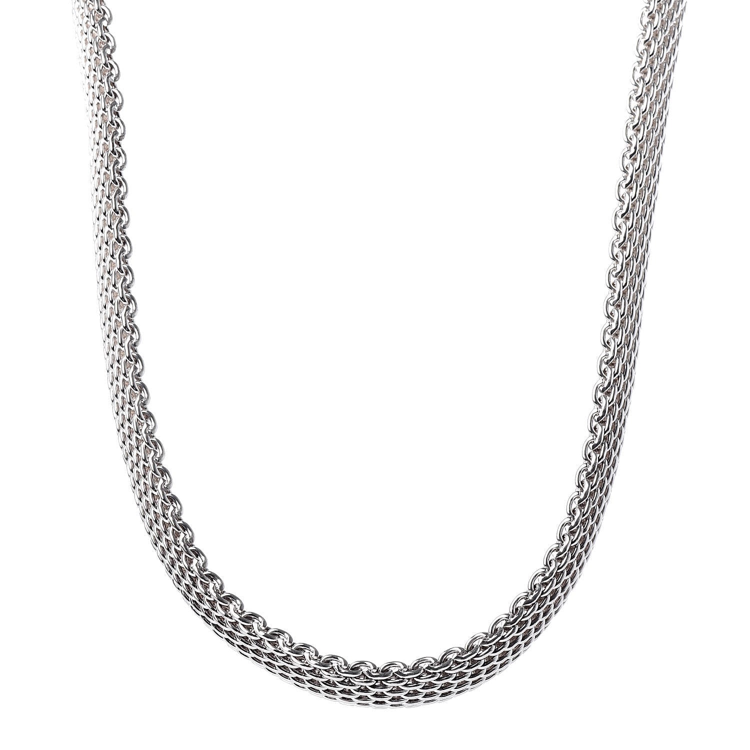 Tiffany Sterling Silver Somerset Mesh Necklace 1 of 5