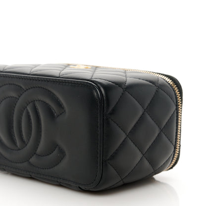 Chanel Lambskin Quilted Pearl Crush Small Vanity Case With Chain Black 10 of 13