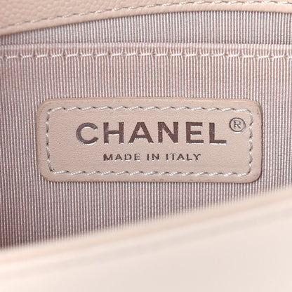 Chanel Caviar Chevron Quilted Small Boy Flap Light Beige 6 of 9