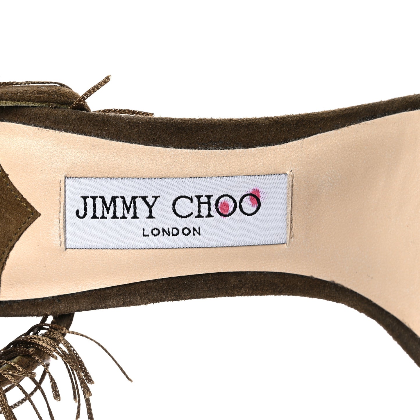 Suede Fringe Farrah 120 Sandals 39 Olive