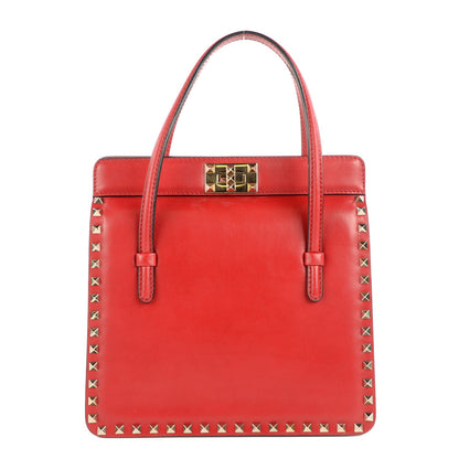 Valentino Garavani Vitello Rockstud Top Handle Bag Red 1 of 9