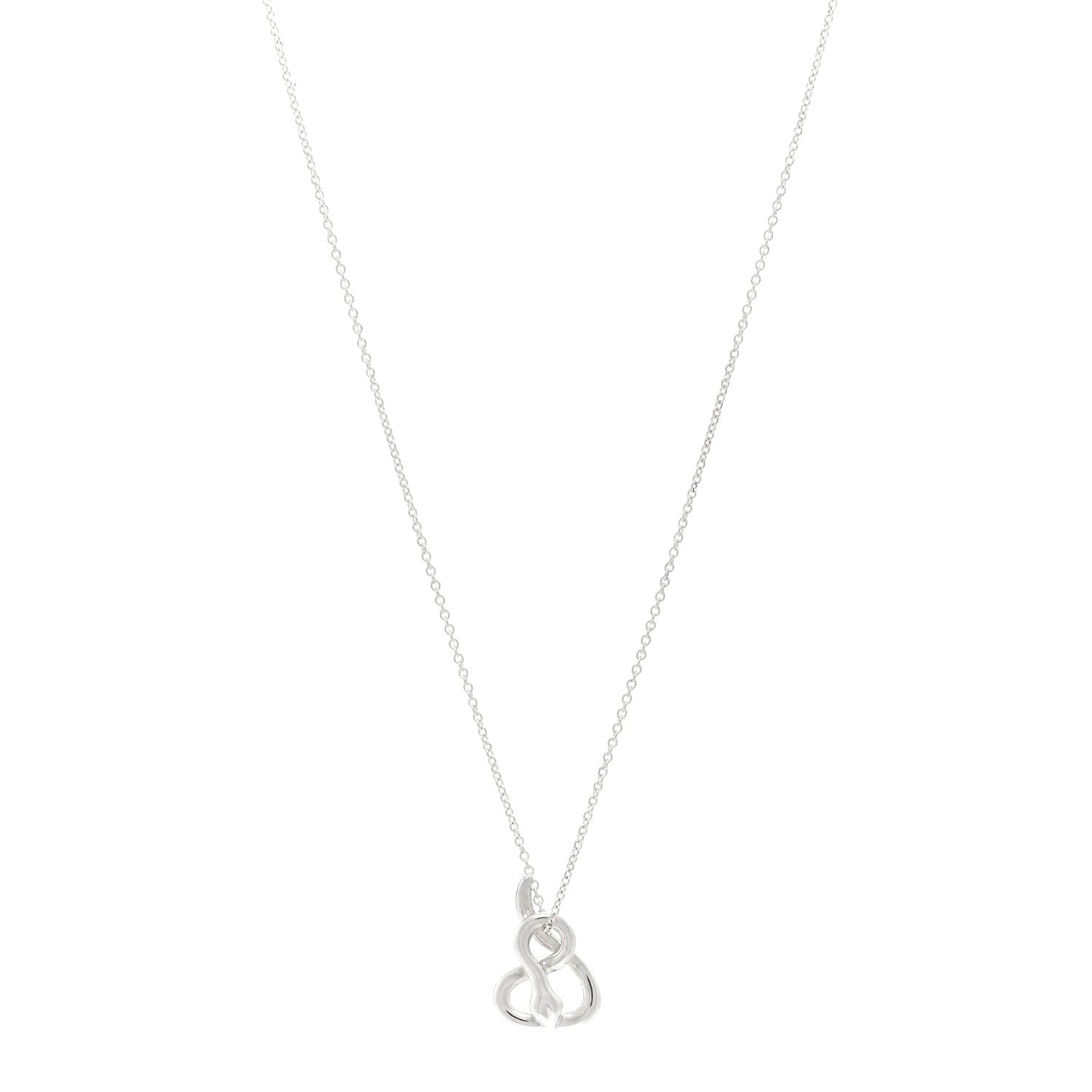 Tiffany Sterling Silver Diamond Elsa Peretti Snake Pendant Necklace 1 of 4