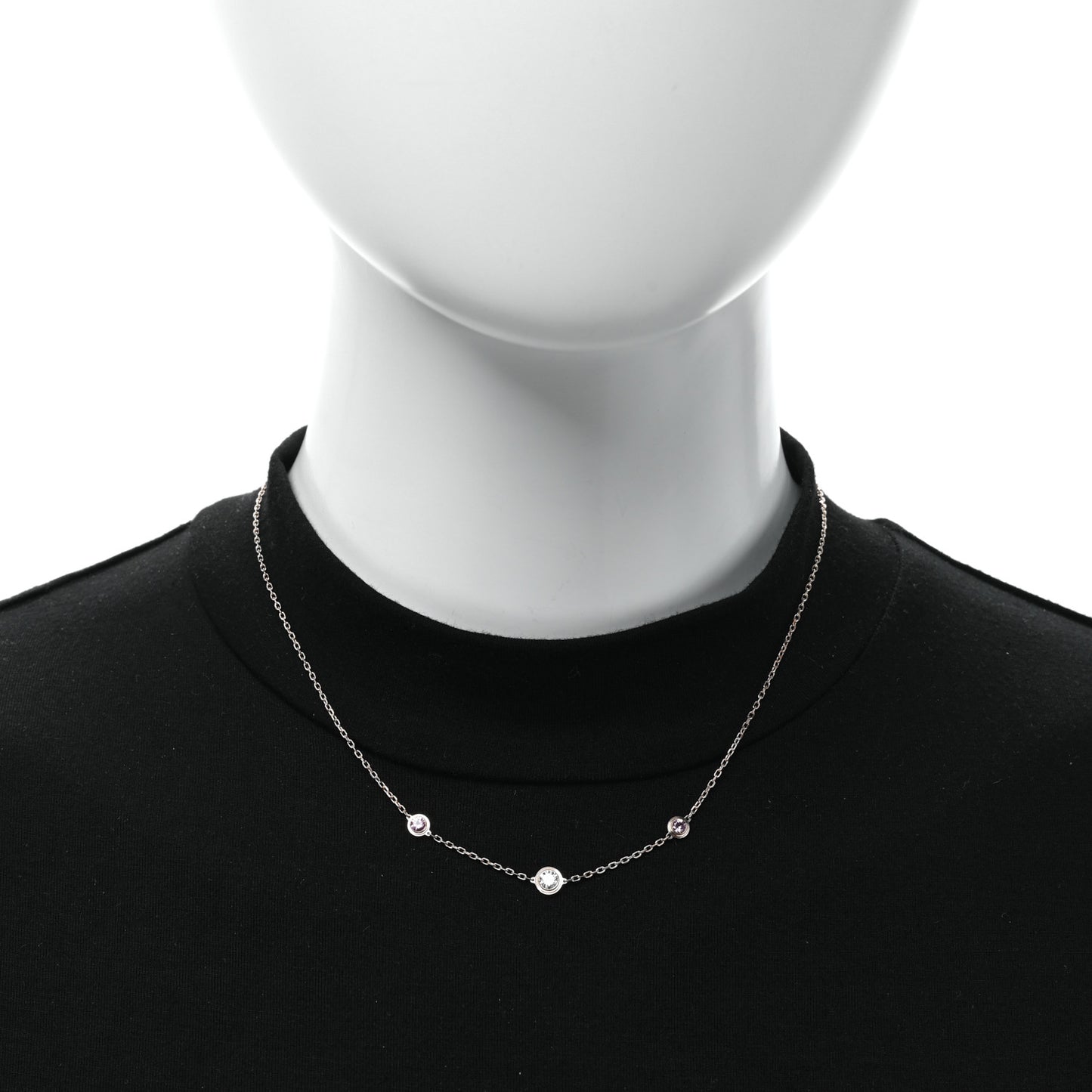 18K Pink Gold Diamond Pink Sapphire Cartier D'Amour Station Necklace