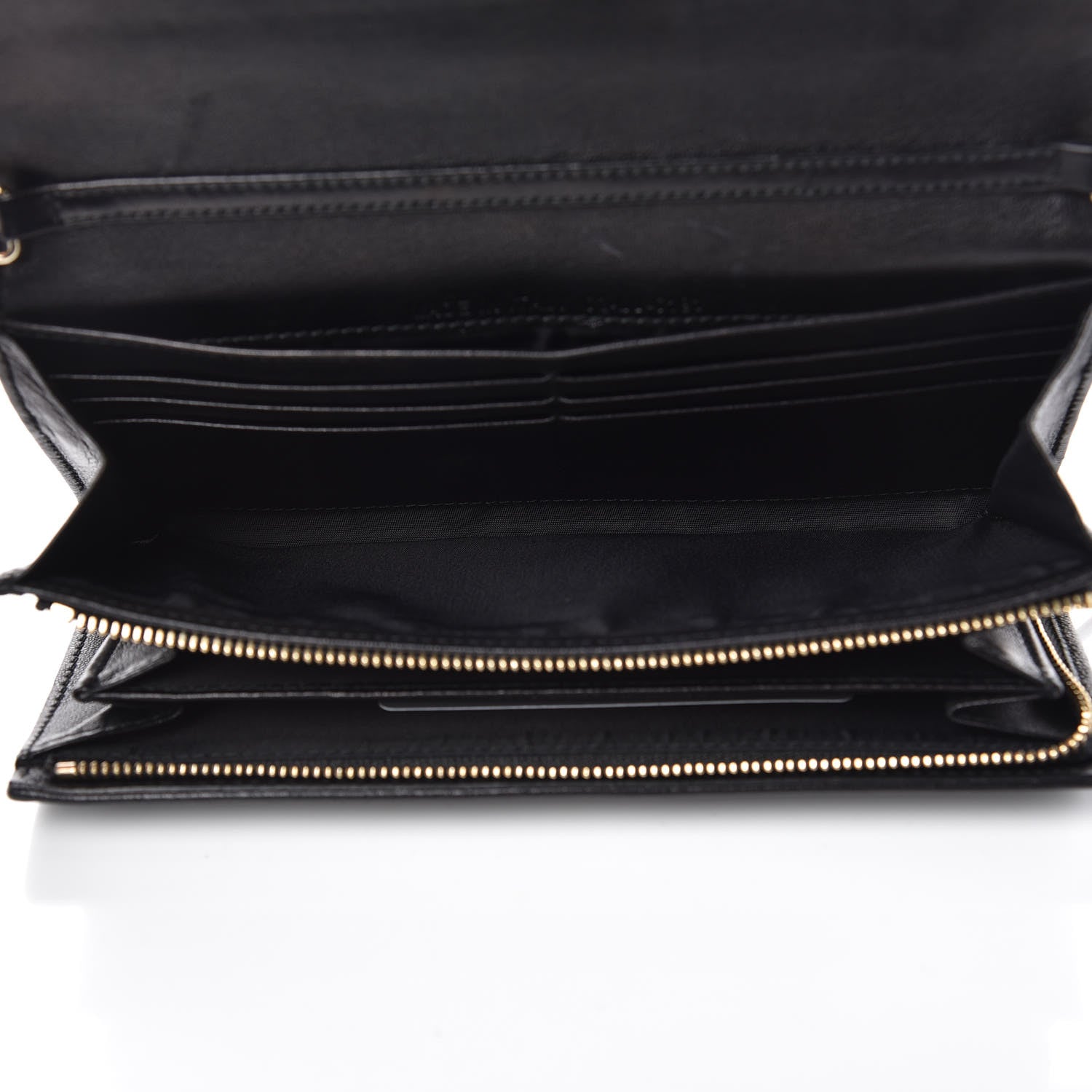 Christian Dior Gaufre Lambskin Cannage Rendez-vous Chain Wallet Black 5 of 9