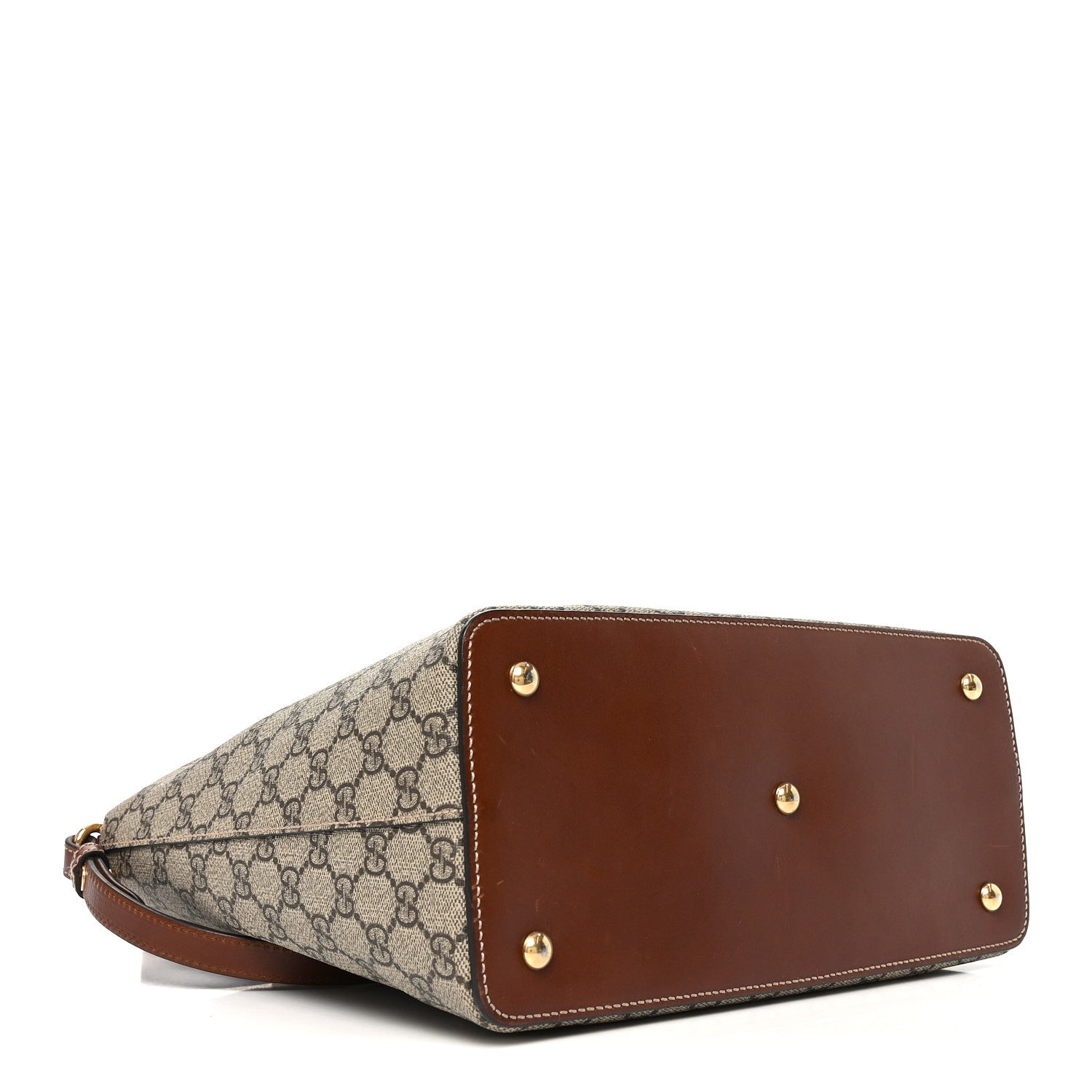Gucci GG Supreme Monogram Linea A Foldover Tote Brown 3 of 10