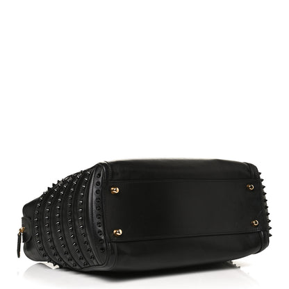Christian Louboutin Calfskin Spikes Farida Bowler Bag Black 4 of 13