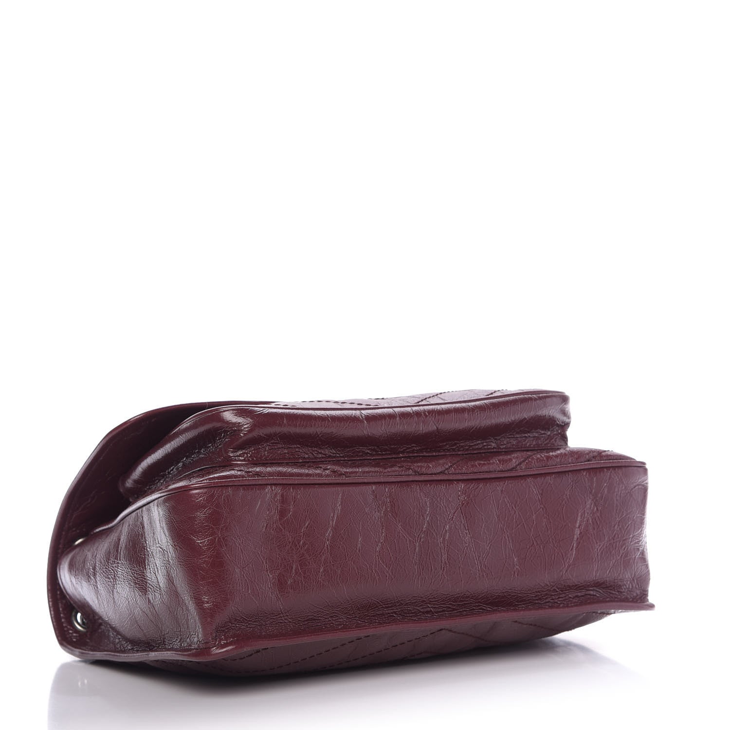 Saint Laurent Crinkled Calfskin Matelasse Monogram Large Niki Chain Satchel Rouge Legion 5 of 10