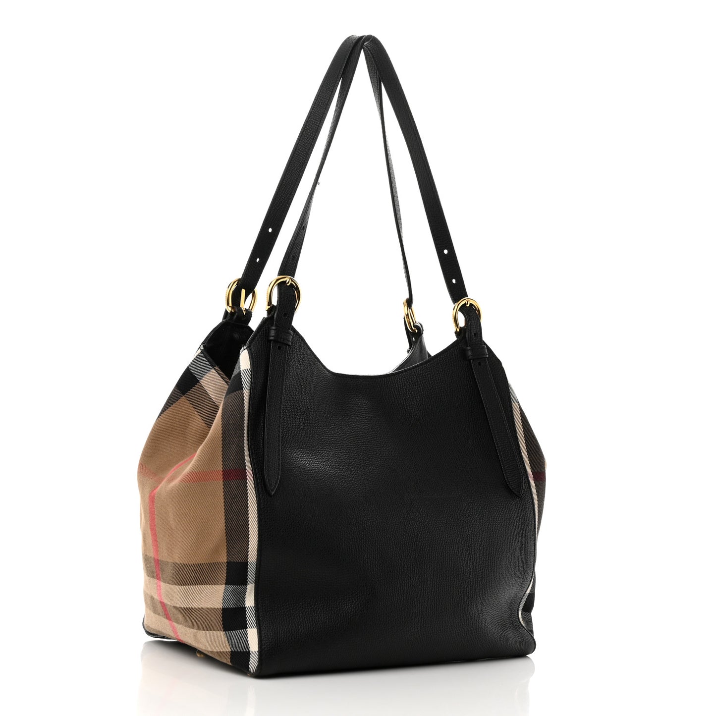 Grainy Calfskin House Check Small Canterbury Black