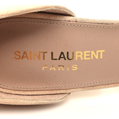 Saint Laurent Suede Calfskin Opyum 110 Sandals Cachemere 36 Pale Gold 8 of 10