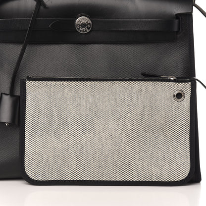 Hermes Toile H Berline Vache Hunter Herbag Zip PM 31 Black Ecru 11 of 15