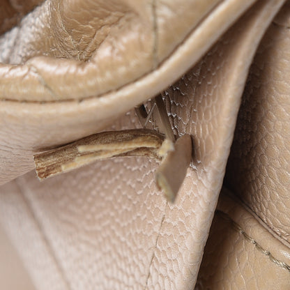 Chanel Pearly Caviar Quilted Jumbo Double Flap Beige 11 of 16