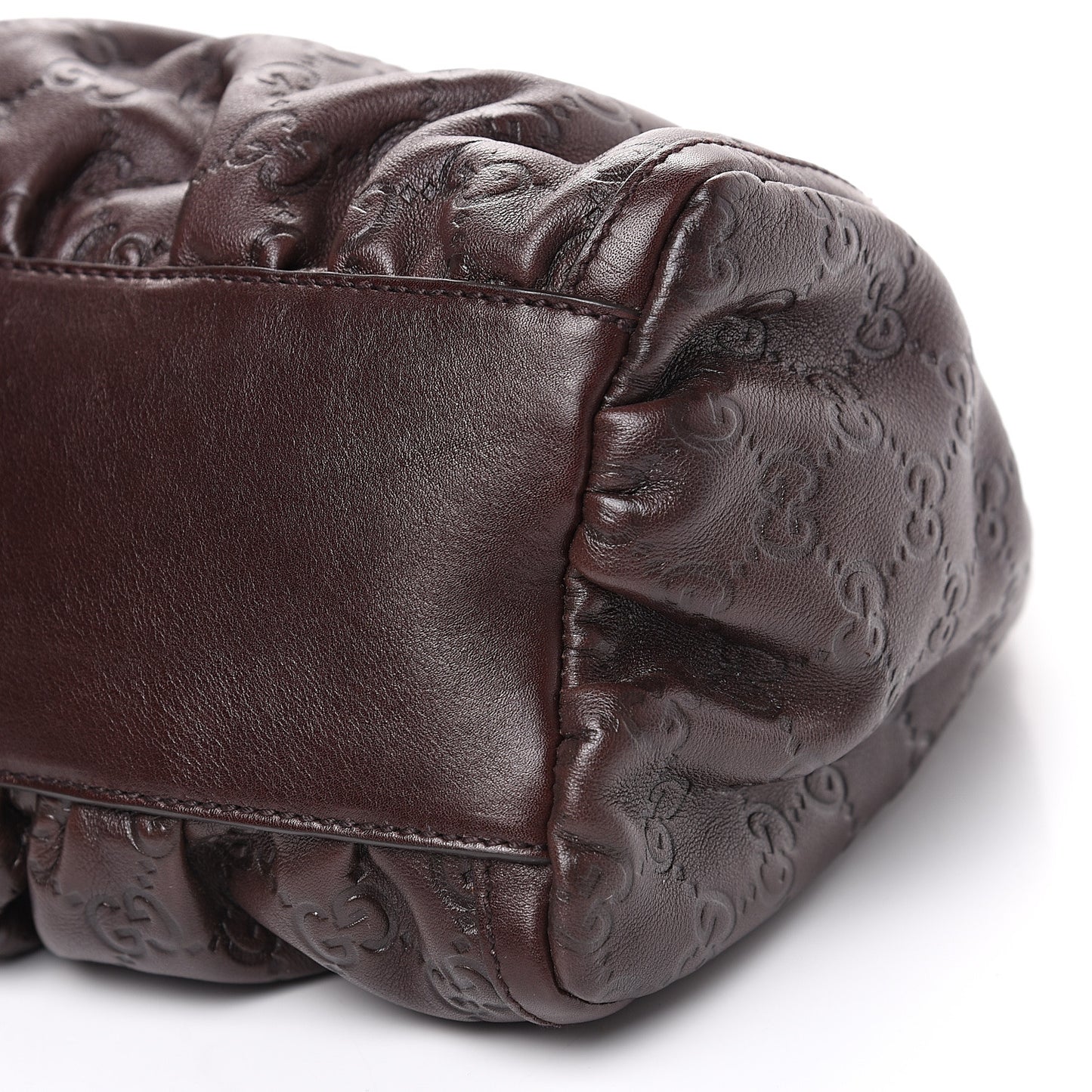 Guccissima Small D Gold Ring Shoulder Bag Chocolate Brown