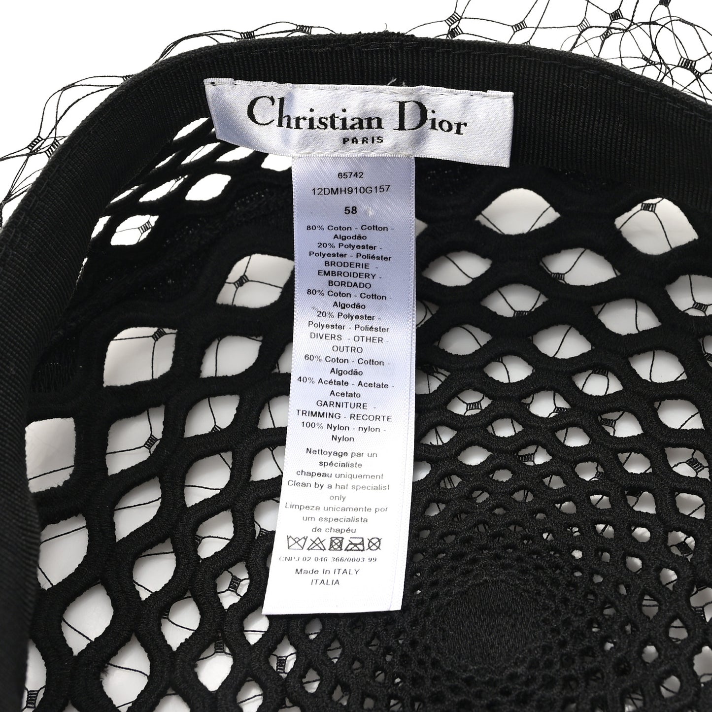 Mesh Arty Veil Beret 58 Black