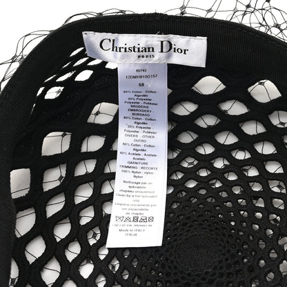 Christian Dior Mesh Arty Veil Beret 58 Black 8 of 8