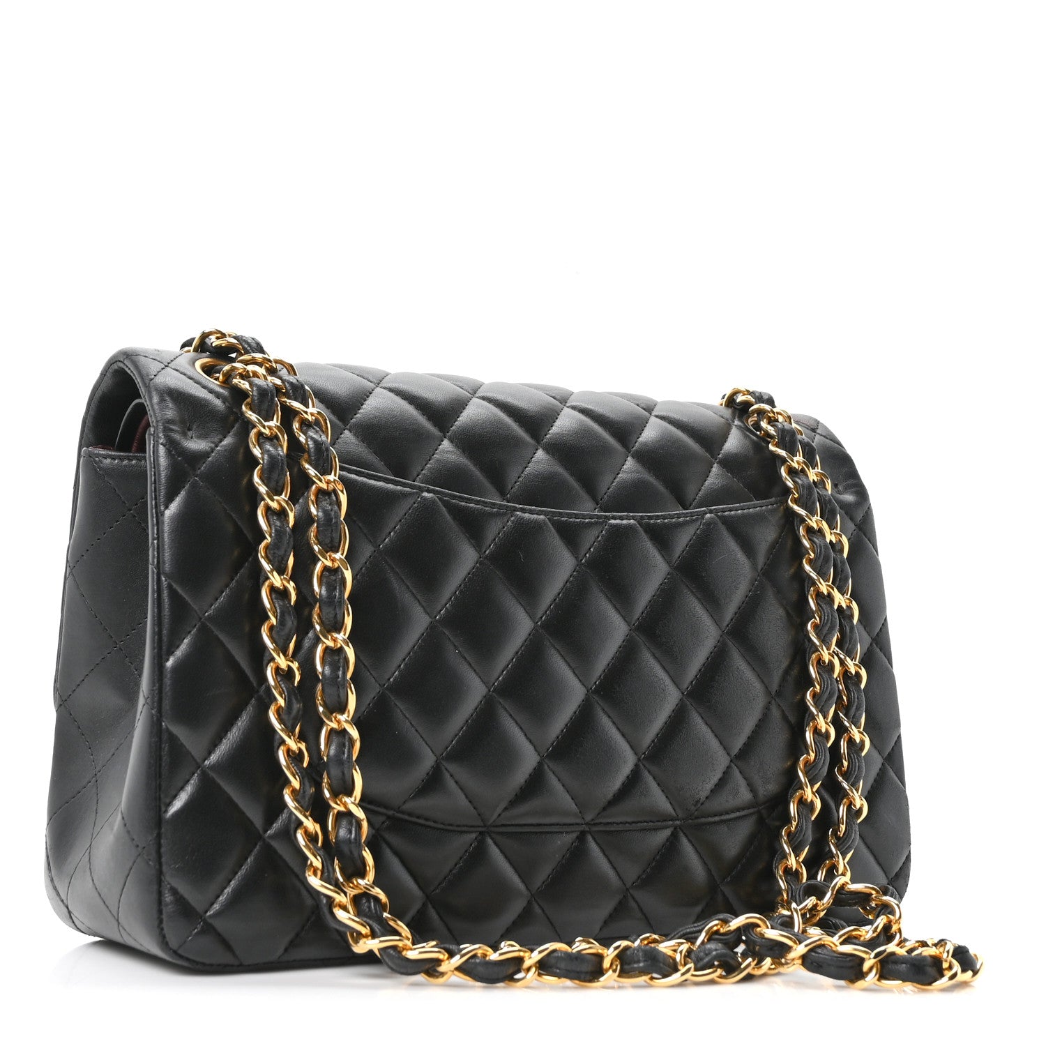 Chanel Lambskin Quilted Jumbo Double Flap Black 1876559 – FASHIONPHILE