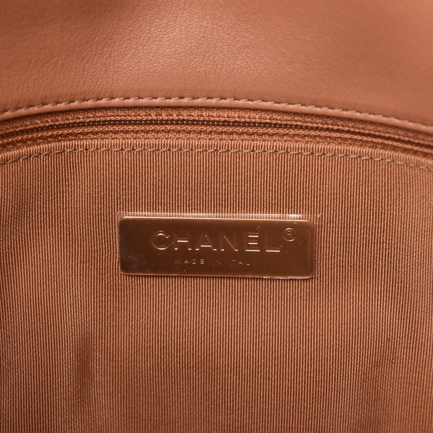 Lambskin Quilted Large Chanel 19 Flap Brown
