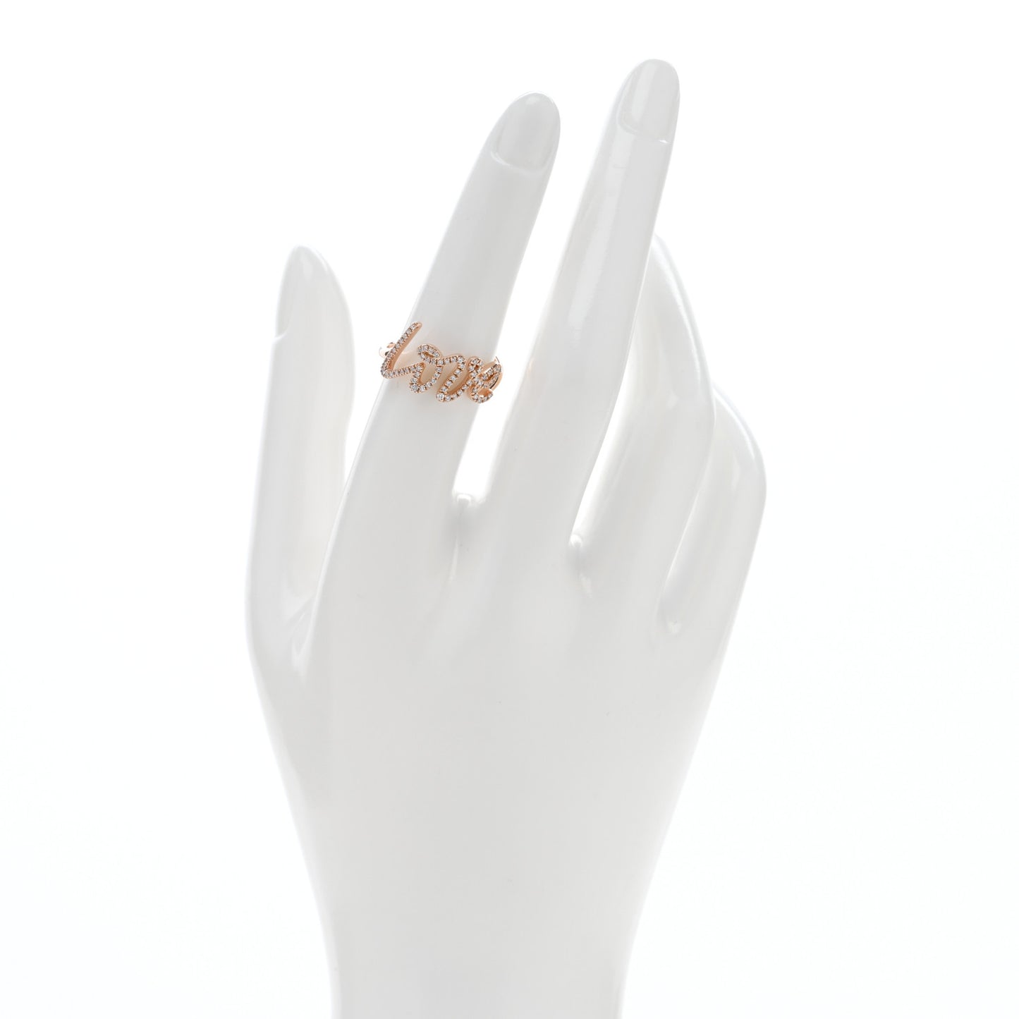 18K Rose Gold Diamond Paloma's Graffiti Love Ring 53 6.5