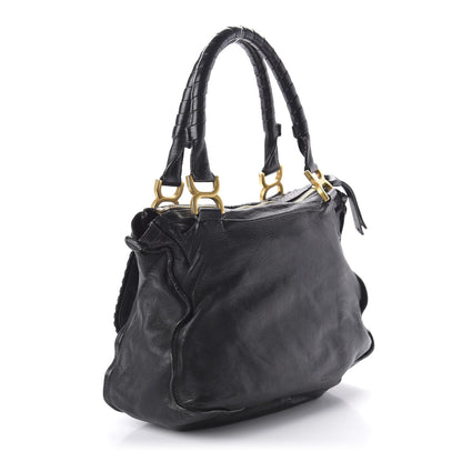 Chloe Calfskin Embroidered Medium Marcie Satchel Black 3 of 11