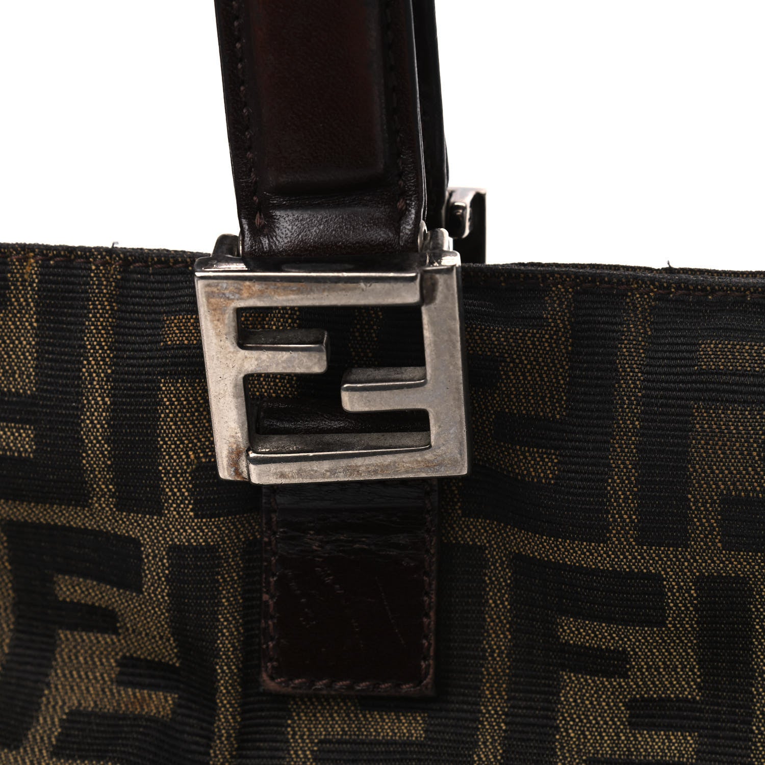 Fendi Zucca Top Handle Tote Tobacco 16 of 19
