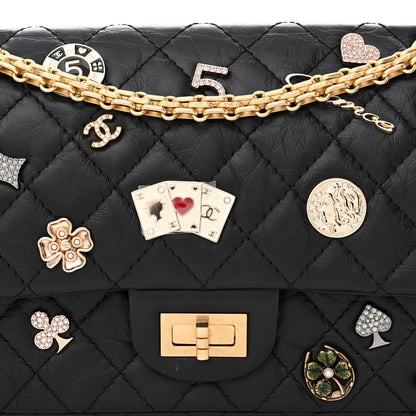 Chanel Aged Calfskin Lucky Charms 2.55 Reissue 225 Flap Black 8 of 11
