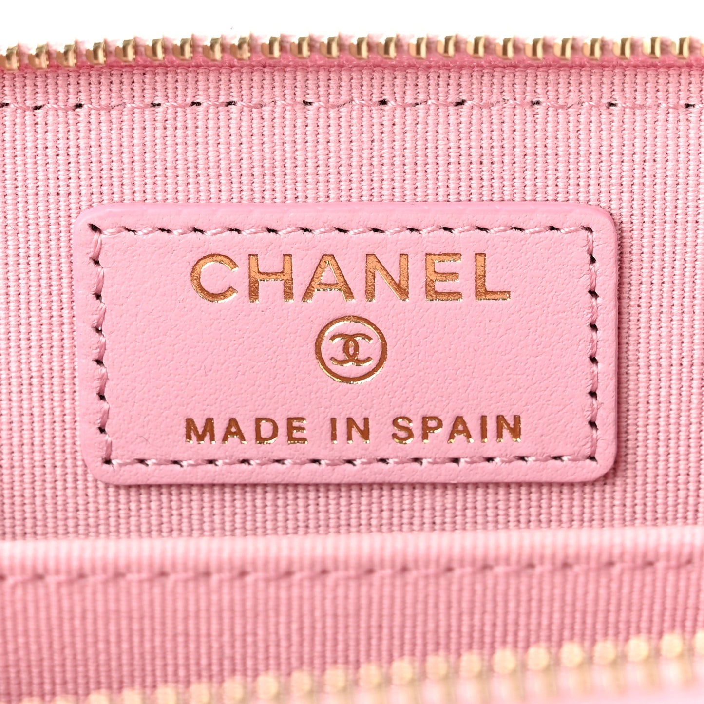 Lambskin Quilted Chanel 19 Vertical Zip Card Holder Wallet Pink