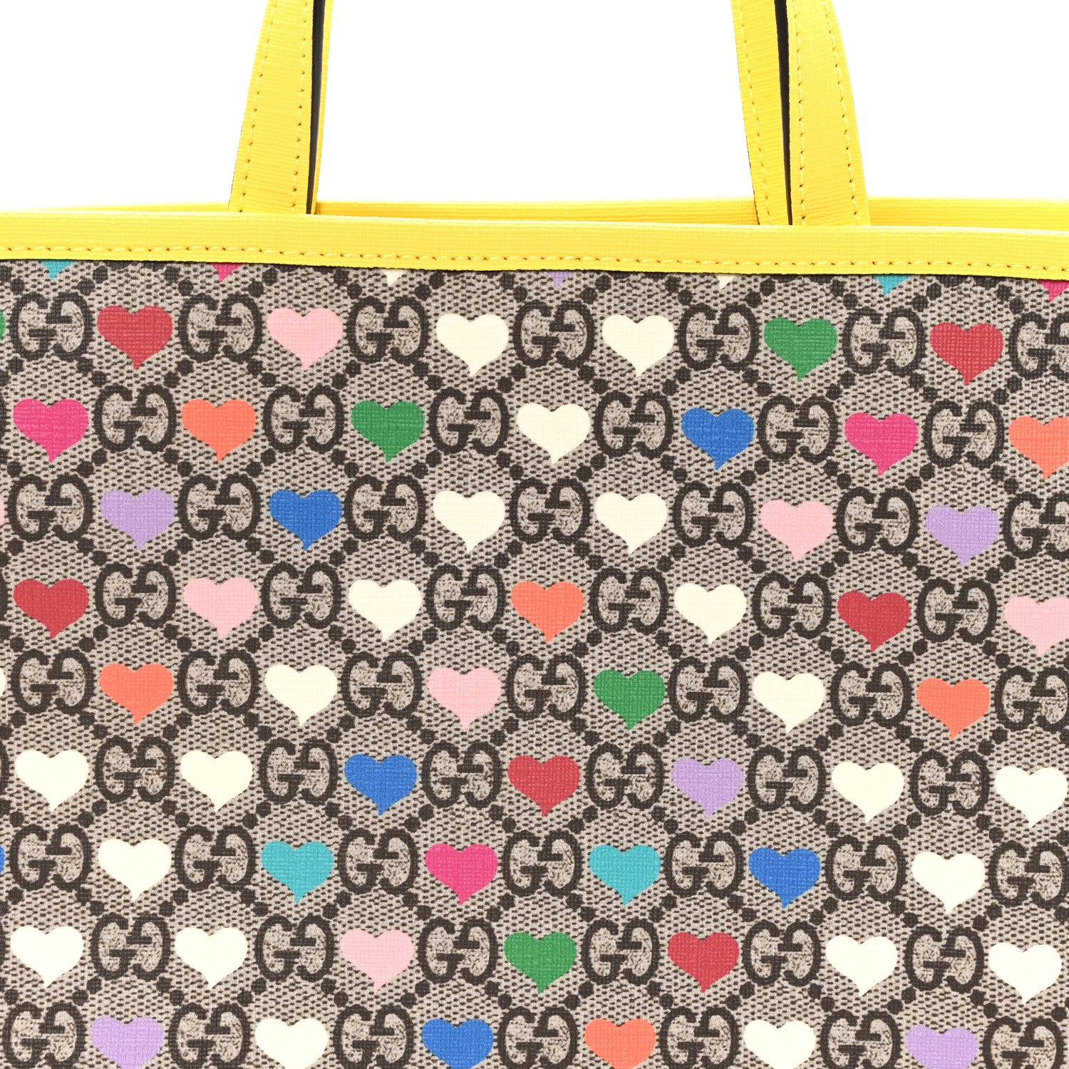 Gucci GG Supreme Monogram Hearts Childrens Tote Beige Ebony Multicolor Freesia 8 of 10