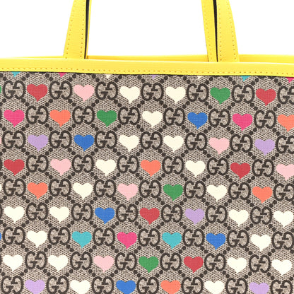 Gucci GG Supreme Monogram Hearts Childrens Tote Beige Ebony Multicolor Freesia 8 of 10